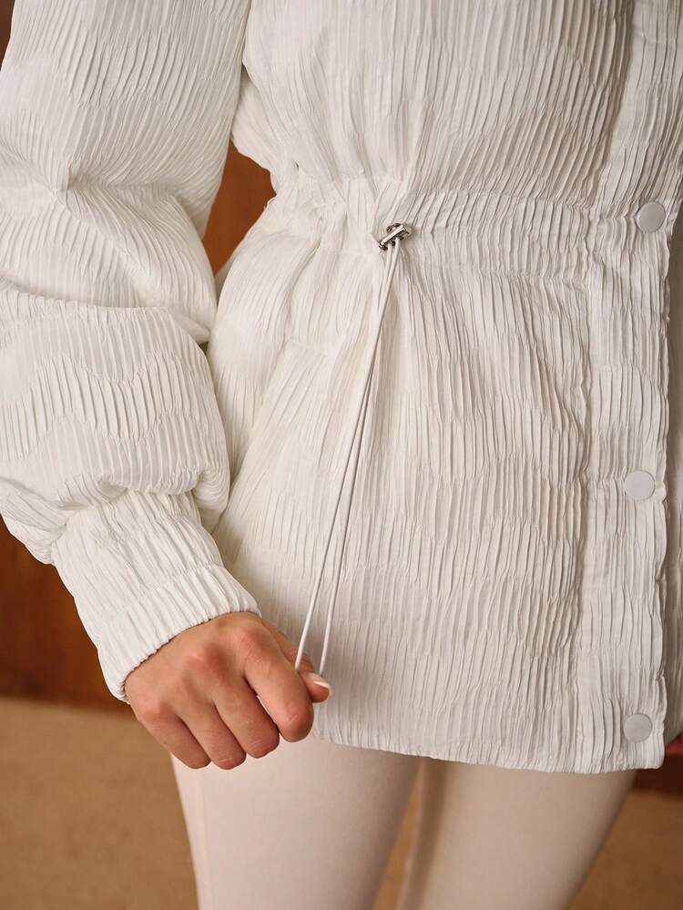 DRAWSTRING WAIST PADDED COAT
