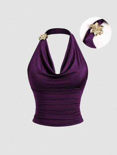 Sweetra Vintage Inspired Ruffle Collar Sleeveless Top With Waist Cinching Design, Summer Fashion For Women