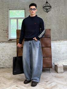 Manfinity VCAY Manfinity Marke - Herren Lässig Farbblock Pullover, Herbst/Winter