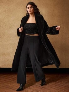 MOTF PREMIUM 秋冬款大码保暖柔软仿皮草大衣（无腰带）