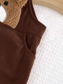 Cozy Pixies Tutina con bavaglino da neonato maschio con motivo a orsetto cartoni animati, versatile e comoda, adatta per primavera e autunno