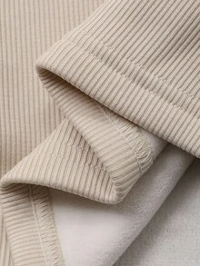 DAZY T-shirt à manches longues de base de couleur unie pour femmes, vêtement d'affaires décontracté avec doublure thermique, doublure thermique pour l'automne/l'hiver - Kaki - Voir 8