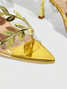 CUCCOO SZL 尖头系带高跟女式凉鞋 - 金色 - 查看 9