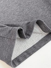 SWAVVY 男士休闲纯色宽松抽绳阔腿运动裤 - 灰色 - 查看 6