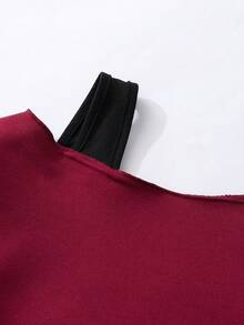 Sparklyn Tween Girls Bow Print Asymmetric Open Shoulder Asymmetrical Hem Casual Sweatshirt