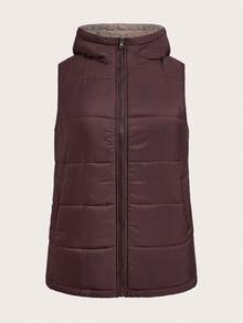 EMERY ROSE Chaqueta con capucha sin mangas reversible de talla grande, casual para otoño/invierno