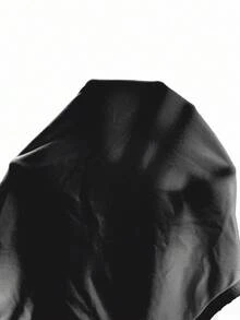 EMERY ROSE Summer Casual V-Neck T-Shirt With Water-Soluble Lace Patchwork - Black - View 7