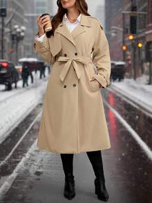 SHEIN Clasi Plus Size Casual Double-Breasted Trench Coat, Plush Lining, Autumn/Winter,Camel,Comfortable And Warm From The Cold,Comfortable And Warm From The Cold,2025 New,Plus Size Women Long Sleeve Pockets Casual Coat,Fall Women Clothes, Winter Clothes For Women,Vintage,Going Out Outfits,Fall Outfits,Trench Coat,Winter For Women,Fall Clothes Plus Size, Office Outfits For Women,Fall Outfits For Women,Classy Outfits For Women,Women's Fall Clothes,Office,Halloween,Halloween Costumes,Halloween Clothes,Halloween Clothes Women,Fall Tops,Old Money Style Women,Fall Clothes For Women,Winter Clothes For Women,Women's Winter Coat,Women's Winter Coat,2025 New - Camel - View 9