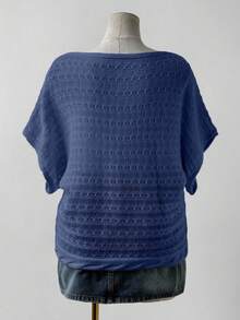 Flirla Top ample en tricot ajouré style bohème élégant et pour femmes grandes tailles, convient pour les tenues de vacances, adapté pour le printemps, l'été et l'automne