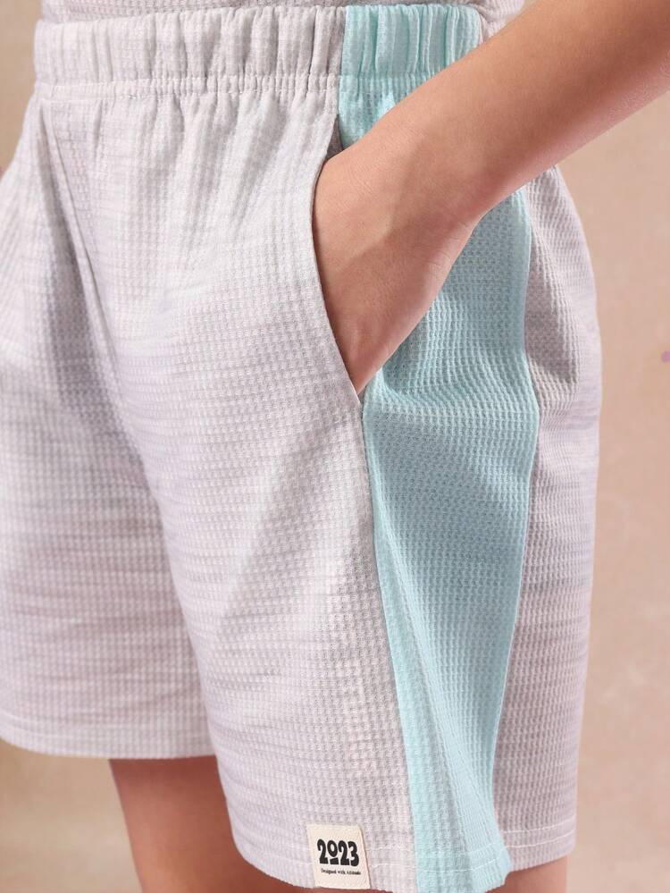 Ribbed Short Sleeve Tee With Matching Shorts