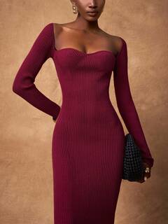 Zivah Elegancka, dopasowana sukienka dzianinowa w jednolitym kolorze, odpowiednia do dojazdów do pracy, jesienno-zimowa odzież dla kobiet