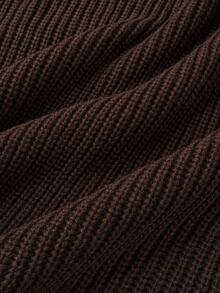 Airaco Women's Deep V-Neck Loose Solid Color Long Sleeve Casual Sweater, Autumn/Winter - Coffee Brown - View 7