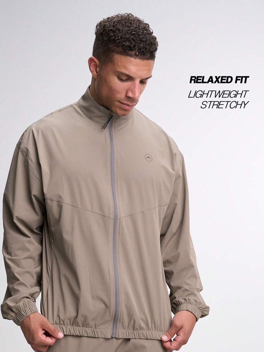 ARC Men's Casual Solid Color Blank Hoodie Zip-Up Sweatshirt Long Sleeve Top Fall - Khaki - View 1