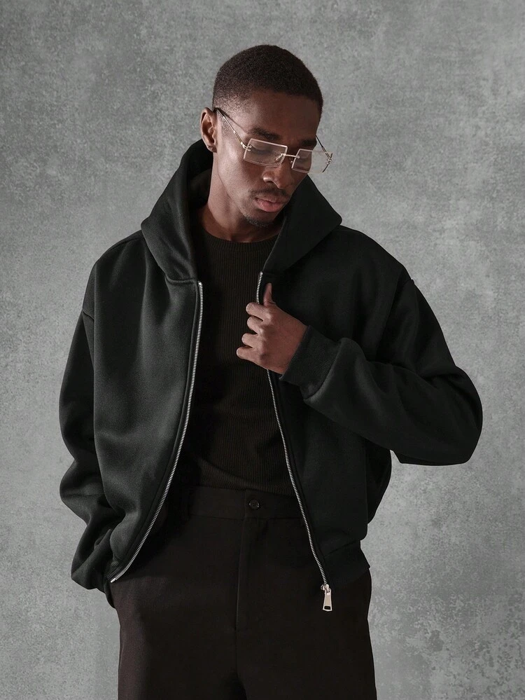 Essential Oversized Full-Zip Workout Streetwear Hoodie
