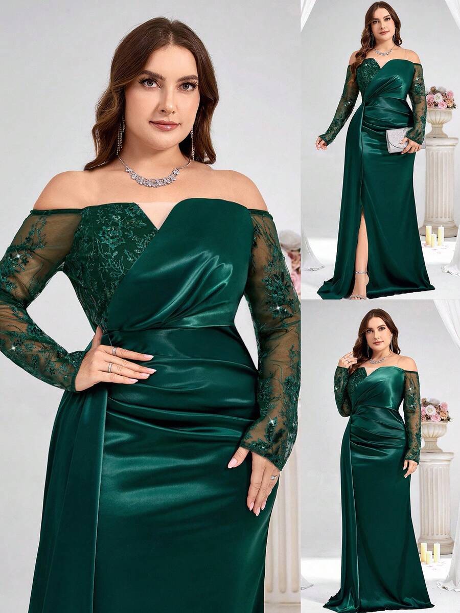 Coutiva 大码正式晚礼服（华丽装饰）