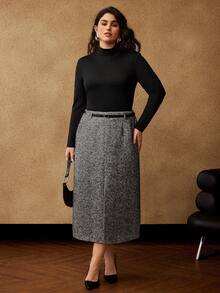 MOTF PREMIUM PLUS SOLID HIGH NECK SLIM FIT T-SHIRT - Black - View 5