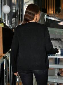 SHEIN Clasi 大码女式优雅浪漫蝴蝶结亮片装饰长袖系带时尚针织开衫，开衫，女式毛衣，女士开衫，黑色开衫，女士开衫毛衣，大码女式开衫，黑色女式开衫，女士冬季开衫，舒适柔软保暖，适合秋季穿着，女士冬季穿着，秋季大码，冬季，秋季，女士冬季毛衣，秋季，外出，复古风格女装，万圣节，万圣节服装，女士万圣节服装，适合多种场合，女士万圣节，圣诞节，圣诞毛衣，女士万圣节服装，外出上衣，派对开衫，优雅开衫，优雅女士开衫，2025新款 - 紅色 - 查看 8