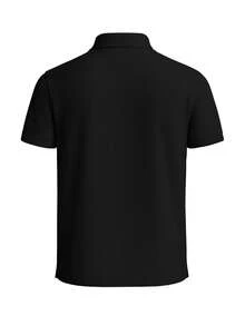 Men's Zip Polo Shirts Black - Black - View 5