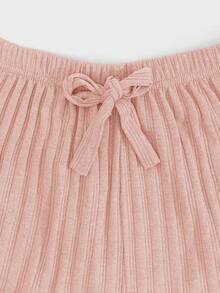 EURMUSE 100%纯棉3件套纯色针织裤套装 - 彩色 - 查看 4