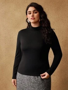 MOTF PREMIUM PLUS SOLID HIGH NECK SLIM FIT T-SHIRT - Black - View 4