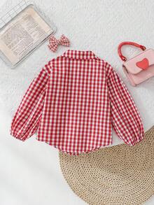 SHEIN LMoss Kids LMoss Baby-Mädchen modisches und süßes gestreiftes Langarmshirt, perfekt für und Urlaub, Herbst-Oberteile, Herbst-Langarmshirts, Langarmshirts, kariertes Hemd für Baby-Mädchen, rotes Gingham-Shirt für Baby-Mädchen, rotes Hemd für Baby-Mädchen, kariertes Hemd für Baby-Mädchen, kariertes Hemd für Baby-Mädchen