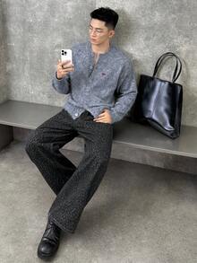 SWAVVY Manfinity Brand - New Men's Casual Front Button Cardigan, Autumn/Winter