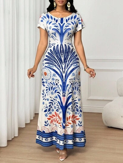 SHEIN Lady 女士夏季连衣裙 长款连衣裙 女士沙滩装 度假装