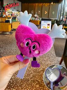 Joivida 1pc Cute Cartoon Plush Mirror Portable Makeup Mirror Handheld Mirror Desktop Dressing Mirror Cute Style Vanity Mirro