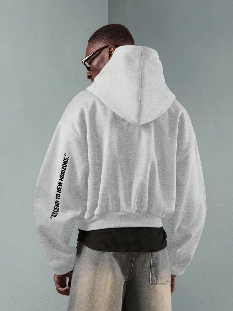 Oversized Zip Up Hoodie With Logo Detail