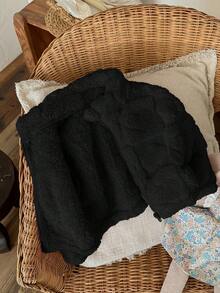 SHEIN LMoss Kids LMoss Baby Girl Cute And Casual Furry Stand Collar Jacket With Heart Pattern, Perfect For Autumn And Winter Fall