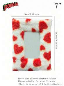 POKOJA LAND 1 件多尺寸毛绒相框 - 适合墙壁或桌面的毛绒方形相框，有多种尺寸可供选择，可爱的相框，非常适合作为圣诞节/生日礼物的家居装饰（有 3 种尺寸可供选择） - 彩色 - 查看 8