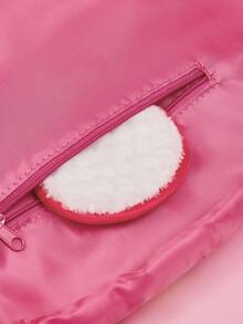 HELLO KITTY AND FRIENDS | SHEIN 可愛的卡通和字母印花粉紅色束口化妝包 - 淺粉色 - 查看 4