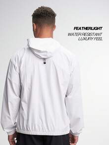 Giacca casual con cappuccio, mezza patta con chiusura lampo, manica lunga, da uomo, per l'autunno