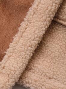 DAZY 女士落肩长袖双排扣保暖内衬常规款外套，冬季女式外套 - 駝色 - 查看 10