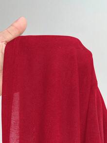 Maweii Sexy Damen Oversize T-Shirt mit asymmetrischem Kreuzausschnitt und Langarm - Bordeaux - Übersicht 6