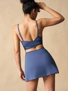 VARSIVA 女士休闲运动撞色边吊带背心上衣、夹克和迷你裙套装女士健身套装 - 彩色 - 查看 9