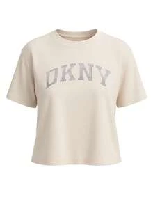 DKNY قميص نسائي لون بيج - الكاكي الأبيض الأسود - مشاهدة 2