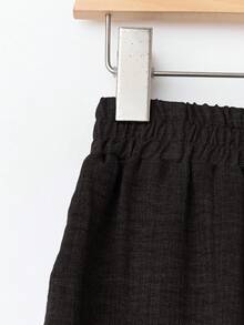 Rusticease Pantalones anchos de unicolor casual para mujer - Café integral - Ver 5