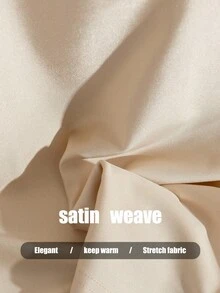 SHEIN Franclia 女士休闲百搭纯色V领长袖T恤 - 杏色 - 查看 2