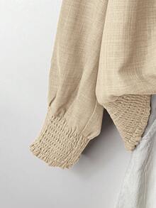 Linhara Plus Size Women V-Neck Long Sleeve T-Shirt, Comfortable For Commuting And Casual Outings