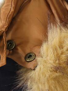 Young Boy New Colorblock Hooded Long Sleeve Padded Coat, Thick Padded Design With Quality Insulation To Keep Warm. Hooded Style Protects Child's Head And Neck, Practical And Fashionable Colorblock Design With Childlike Charm, Suitable For School, Outings, Vacations And More Fall Winter - Multicolor - View 6