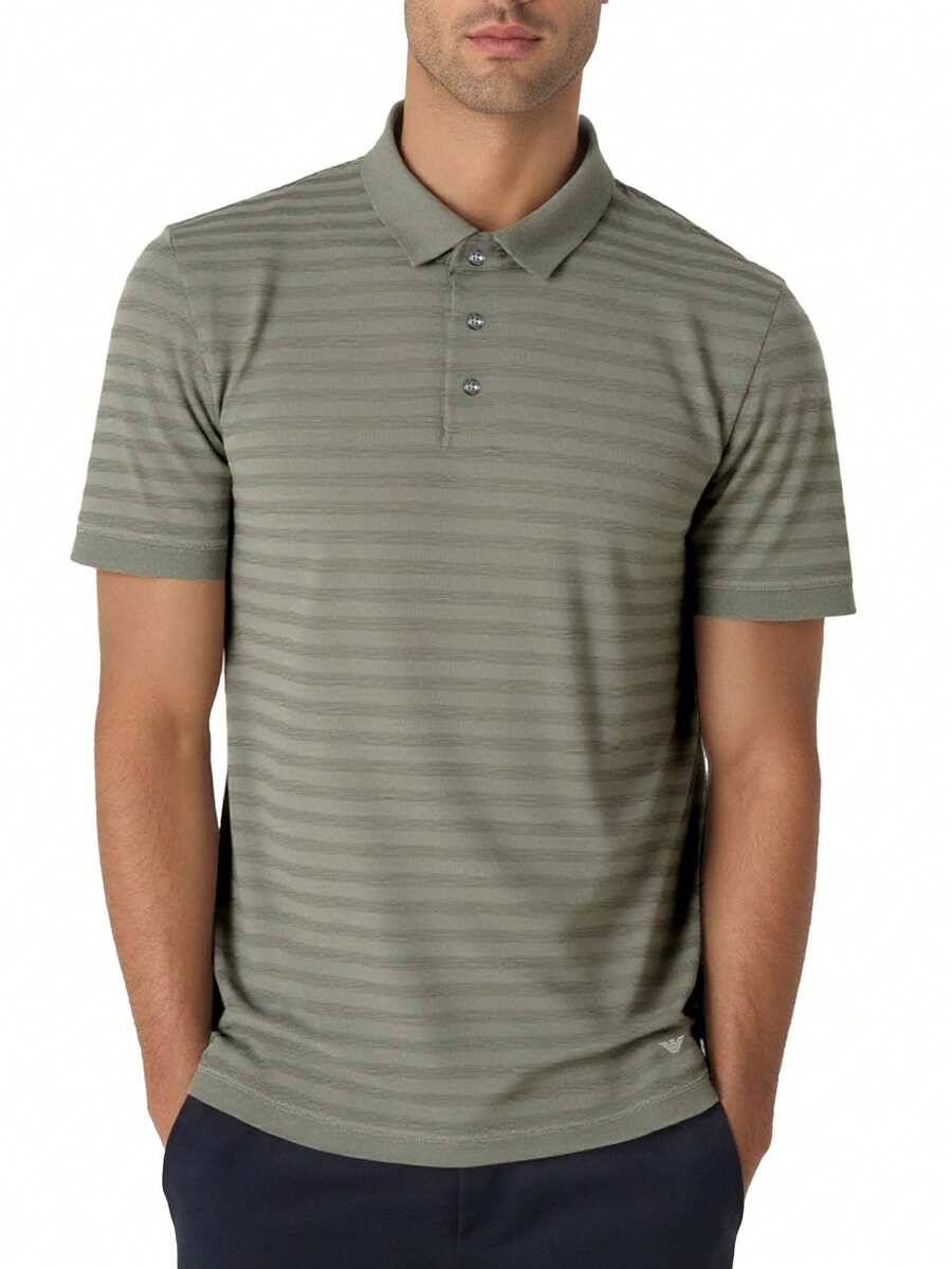 Emporio Armani Exclusive Men's Polo Shirts Beige - Grey - View 1