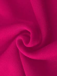 Manfinity Homme 宽松男士标语卡通图案口袋抽绳粉色连帽衫，街头风，秋季长袖上衣 - 玫紅色 - 查看 7