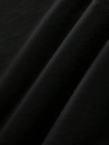 Tseoso 休闲简约尖叫鬼电话印花连帽衫宽松女式运动衫 - 黑色 - 查看 3