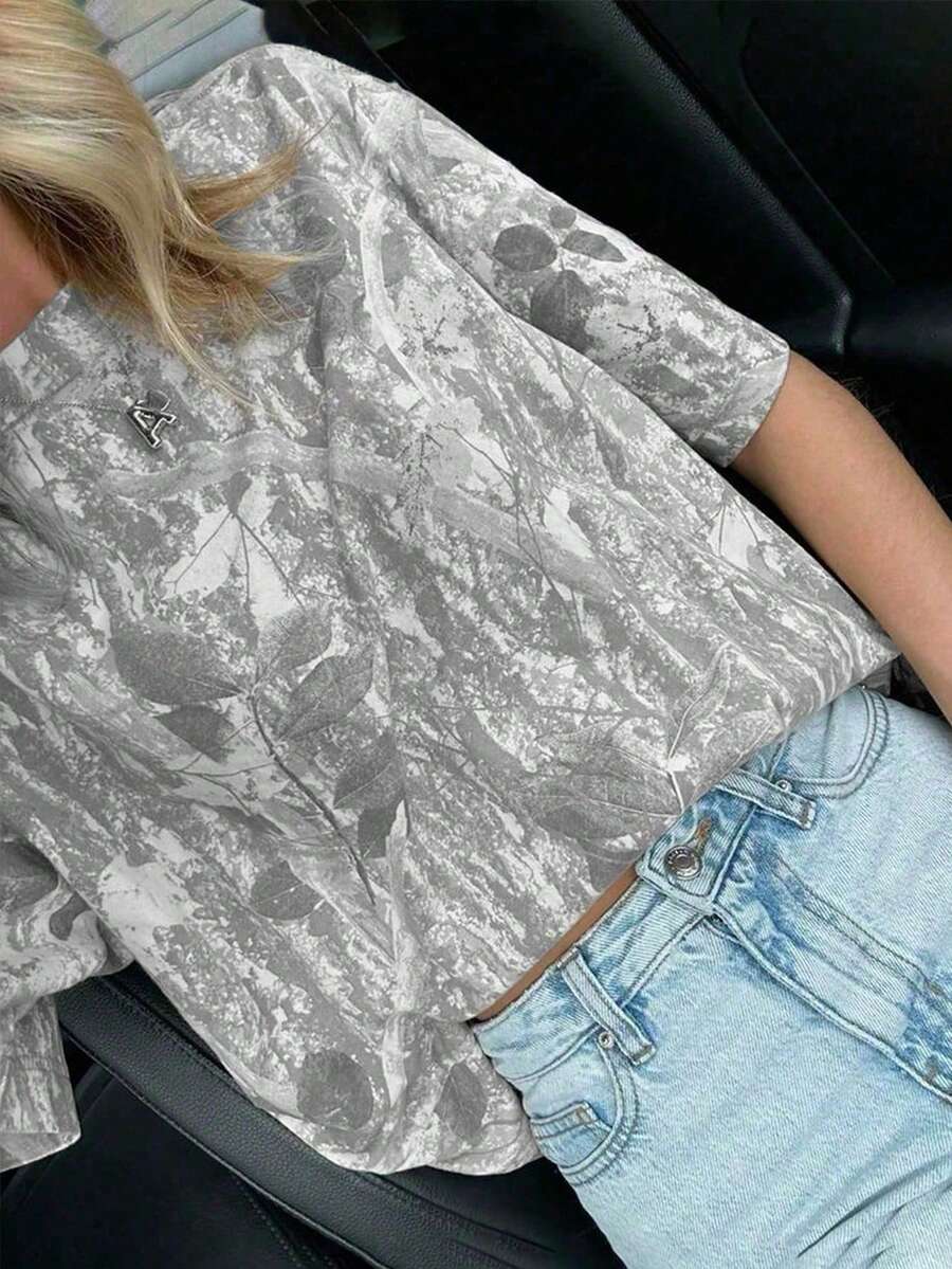 INAWLY Women's Short Sleeve Round Neck T-Shirt, Simple And Fashionable, Suitable For Summer