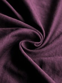 SHEIN LUNE Chaqueta casual larga con capucha y bolsillos grandes de unicolor de manga larga para mujer de talla grande - Morado - Ver 5