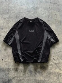 EASEVO 大码男士休闲针织圆领短袖T恤，适合夏季