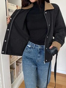 DAZY Women's Loose Casual Jacket, Regular Fit, Autumn/Winter