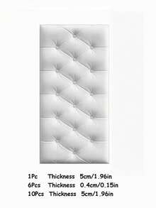 SHEIN 13.77*27.55英寸 3D 压花泡沫墙纸，仿皮革纹理，柔软有纹理（厚度 0.4 厘米/0.16 英寸），自粘泡沫墙贴，房间装饰墙面装饰墙贴