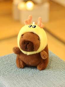 1 件水豚毛绒玩具钥匙扣挂件，柔软毛绒动物背包挂饰，汽车装饰配件，送给钥匙扣爱好者的礼物（水豚 3，可爱水豚毛绒玩具）。水豚毛绒玩具，水豚，可爱毛绒水豚。